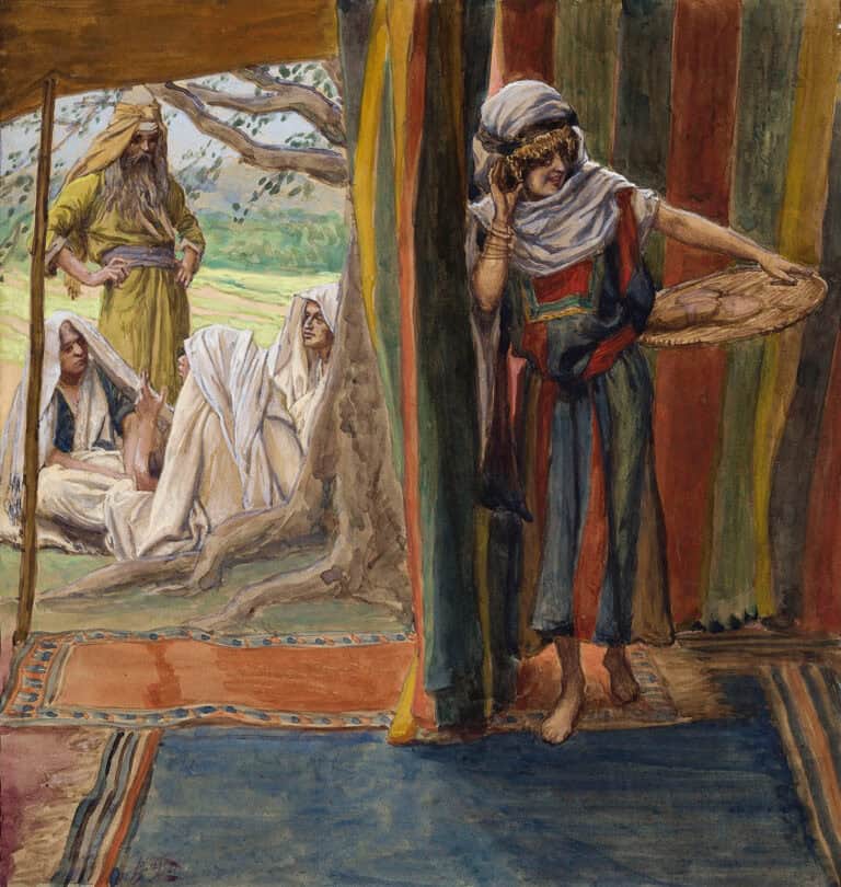 James Jacques Joseph Tissot, „Sara podsłuchuje i śmieje się”